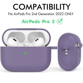 NIUTRENDZ Airpods Pro2 Case, Silica Gel Protective Cover, LED Visible Full Protection Anti-Drop Anti-Scratch Shockproof Dustproof for Airpods Pro 2nd Generation (2022) (With Keychain, Daxpul)