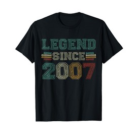 18 Years Old Legend Since 2007 18th Birthday T-Shirt