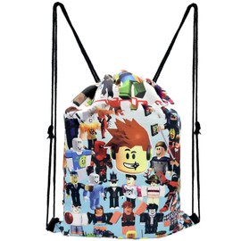PQKL-party Roblx Backpack,Roblx Drawstring Bag,Boys Swim Bag,Roblx Drawstring Gym Bag,Roblx Bag,Beach School Bag, Favor for Kids Boys Girls