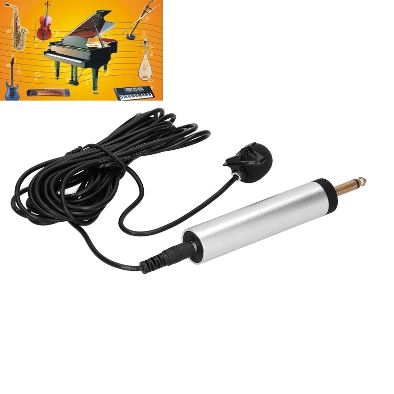 Professional Condenser Microphone Lavalier Lapel Mic Clipon Instrument Microphone for