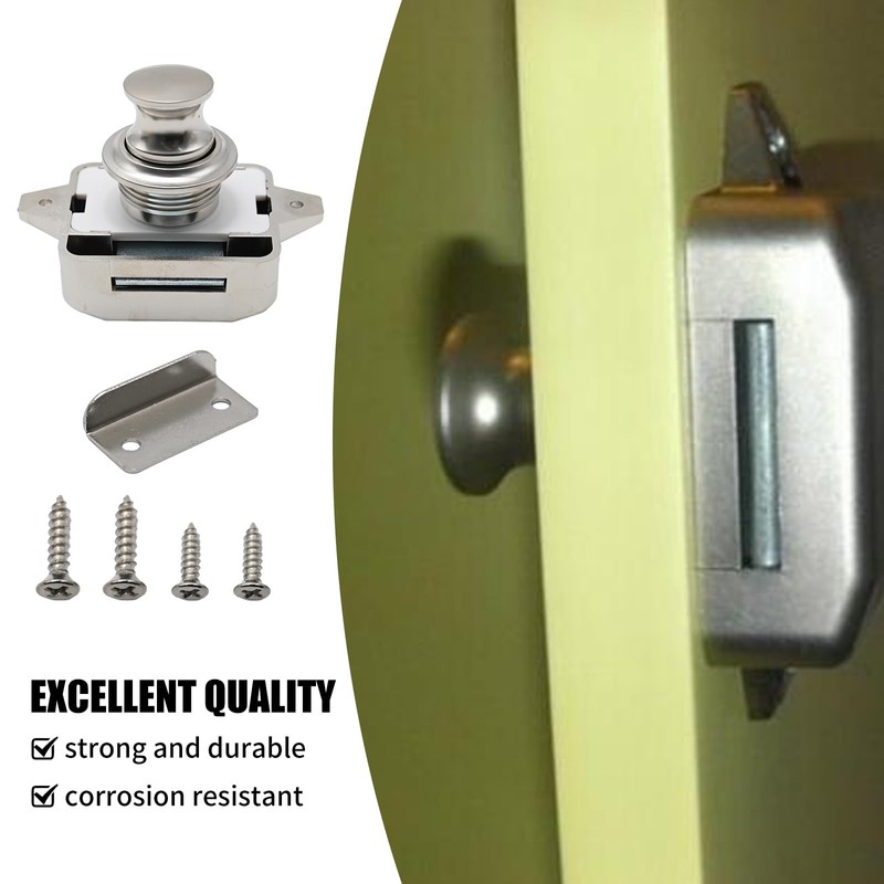 Hoypeyfiy Set of 10 Push Button Latch Cabinet Door Catch