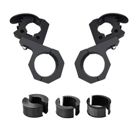 Aeloifft 2PCS Quick Release Rubber Clamp 1-1/7'' to 1-3/7'',with Metal Roll Cage Clamp Mount Bracket for SUV, UTV, ATV,Truck, Off-Road Vehicles(Black)