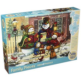Cobble Hill 350 Piece Puzzle - Song for the Season Christmas Snowmen FAMILY Pieces (Small, Medium and Large Pieces)