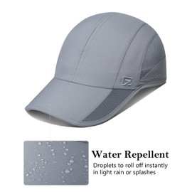 GADIEMKENSD Cooling Running Hat Quick Dry Summer Baseball Cap UPF50+ Sports Sun Caps Breathable Mesh Trucker Dad Hats Unstructured for Golf Tennis Hiking Gym Camp L Silver Gray