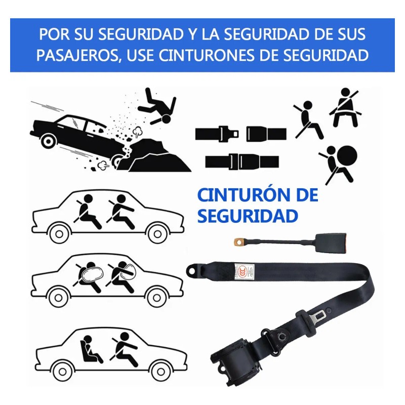 Cinturones De Seguridad Universales Retráctiles De 3 Puntos