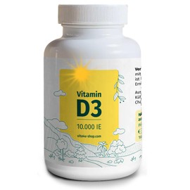 Vitamin D3 10000 IU - 180 Vegetarian Tablets - Depot: 1 Tablet per 10 Days - Vitamin D3 High Dose