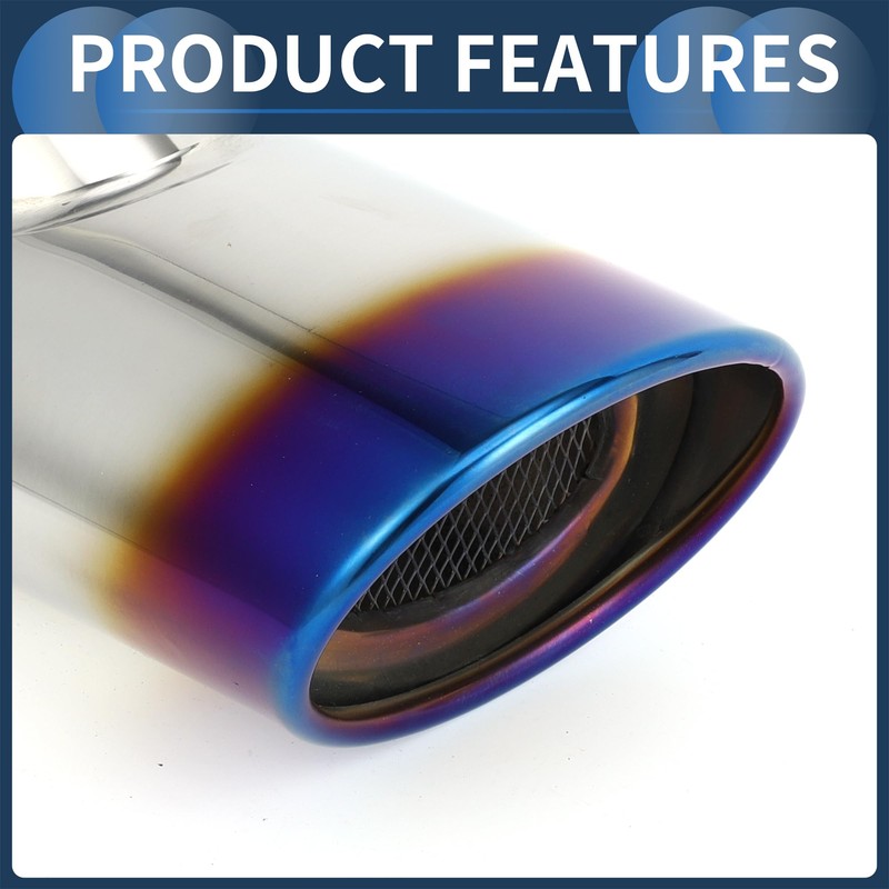 INFINAUTO Slant Exhaust Vent Longtail Tube Fits Honda Civic 2016-2019