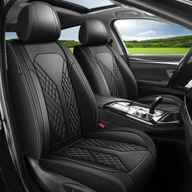 JIAMAOXIN Car Seat Covers Full Set Fit for Kia Optima 2002-2020 Waterproof Faux Leather Car Seat Cushions Automotive 5 Seat Covers Set（Black）