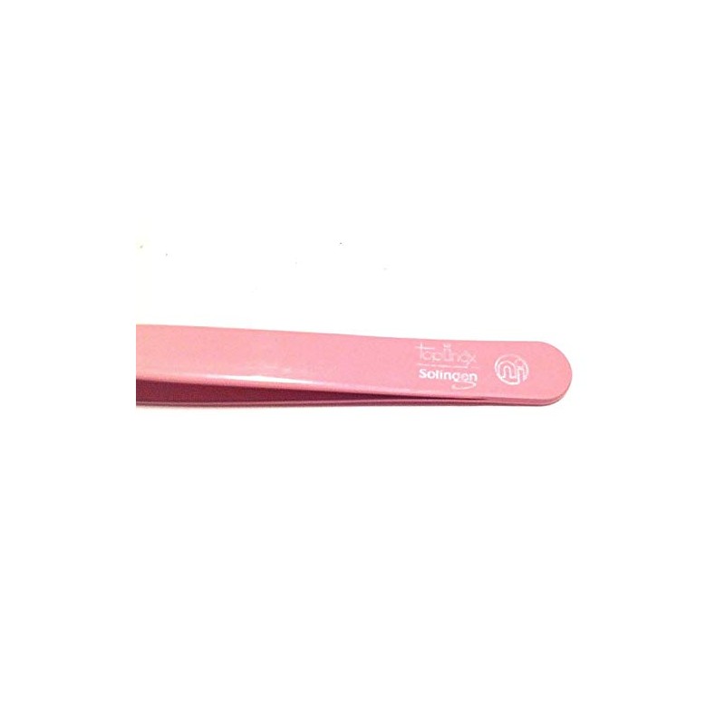 Pink Coated TopInox Slanted Tweezers. Made by Niegeloh in Solingen,