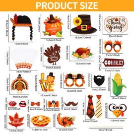 Pack of 25 Thanksgiving Party Photo Booth Props Thanksgiving Photo Props Theme Autumn Party Photo Booth Props for Thanksgiving Turkey Party Autumn Party Supplies