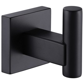 Suyar Towel Hook Matte Black, SUS304 Stainless Steel Bathroom Robe Hook, Bath Towel Holder, Coat Hook for Wall