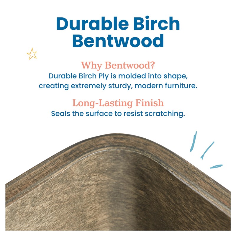 ECR4Kids Bentwood Lap Desk with Handles, Activity Table, Grey Wash