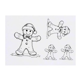 Azeeda 4 x 'Süßer Lebkuchenmann mit Weihnachtsmütze' Temporäre Tattoos - Wasserfest, Hautfreundlich & Ungiftig · Transfers in Verschiedenen Größen (TO00080498)