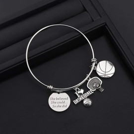 ENSIANTH Basketball Bracelet She Believed She Could So She Did Bracelet Basketball Jewelry (she be Basketball Bracelet)