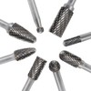 Carbide Burr Set 8pcs 1/4 Inch Shank Diameter Double Cut