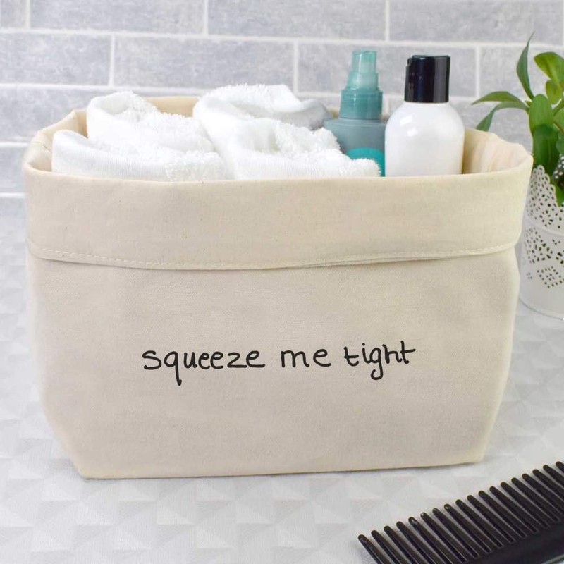 Large 'Squeeze Me Tight' Canvas Organiser/Storage Bag (OR00005522)