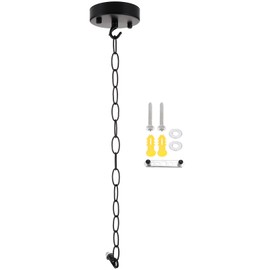 Angoily 1 Set Metal Chain for Chandelier, Lamp Hanging Chain, DIY Pendant Light Chain Hanging Light Fixture Ceiling Pendant Kit (Black)