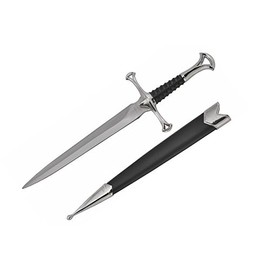 Reyinl - Medieval Sword Prop - Stainless Steel Short Sword with Sheath - 13.5-Inch Renaissance Sword Prop with Scabbard - LARP Sword with Metal Casting Fitting - Sword for Cosplay, Costumes, Events