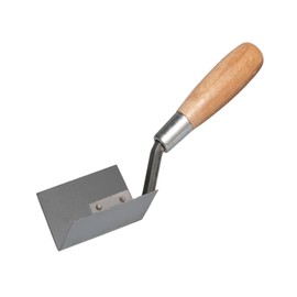 Bon Inside Corner Trowel 1 1/2" x 1 1/2" with 3" Stainless Steel Blade and Wood Handle – for Finishing Tight Corners and Decorative Grooves
