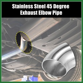 Motoforti 4 Pcs OD 1.5 Inch 45 Degree SS304 Stainless Steel Bend Tube Exhaust Elbow Pipe for Car Modified Exhaust System 1.5" Piping Silver Tone Long-lasting