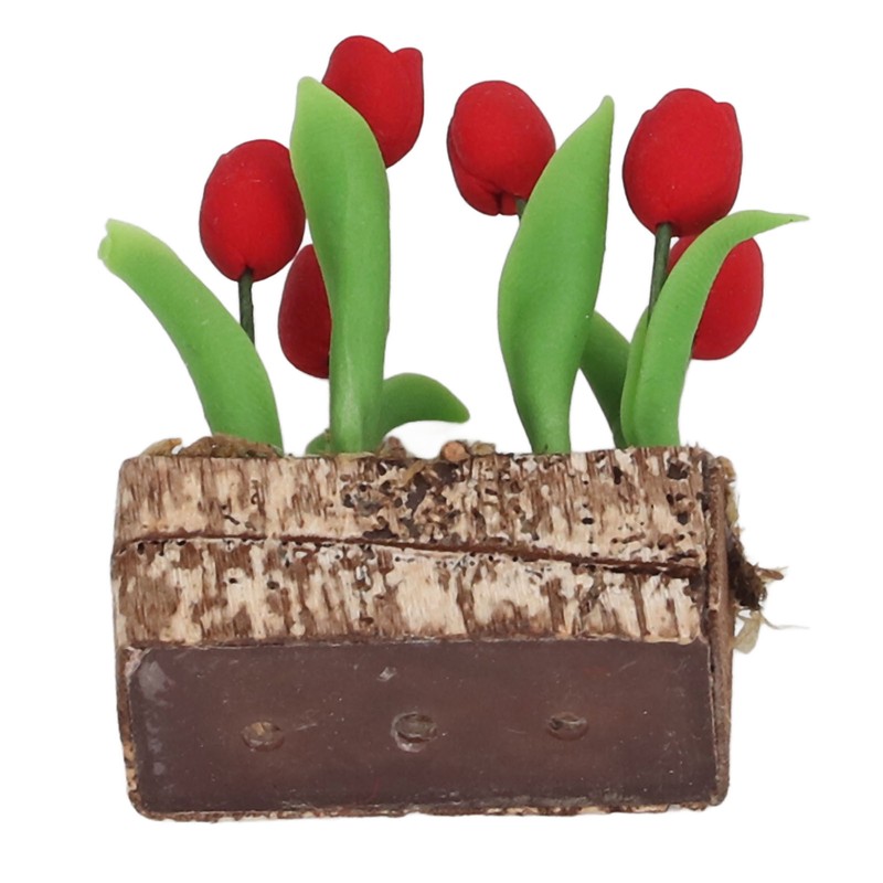 Artificial Tulips Flower Ornament 1:12 Doll House Garden Decor Simulated