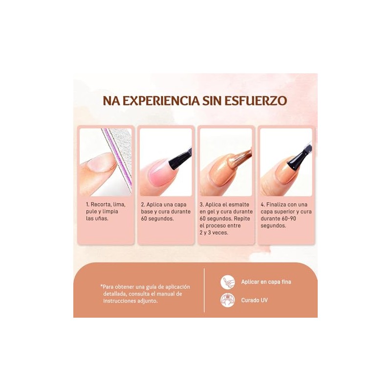 CHERIMOYA Esmalte en Gel Rosa Claro Glitter para Uñas 8m