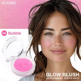 UCANBE Baked Blush for Cheek, Glow Blushing Palette - Seamless Silky Blendable Powder Blush Makeup Palette, Delivering Long Last Natural Ruddy Complexion, 04 Bubble