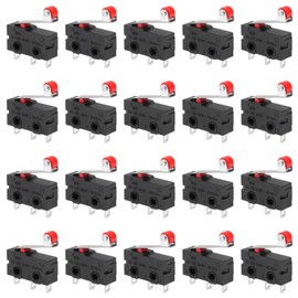 20pcs Micro Limit Switch Normally Open Closed Limit Switch KW12-3 AC 250V 5A SPDT 1NO 1NC Micro Switch with Roller Lever Arm with Balls