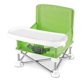 Baby Seat Booster High Chair -Space Saver High Chair Toddler Booster Seat - Portable High Chair Pop and Open Sit Folding Booster Feeding Chair - Safety Belt/Food Tray/Travel Bag - SereneLife SLBS66G