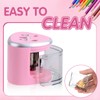 Electric Pencil Sharpener with 24 Coloured Pencils, Sharpener with Container,