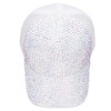 Women Men Studded Rhinestone Baseball Cap Adjustable Bling Ponytail Mesh