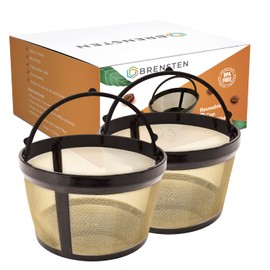 4 Cup Reusable Filter Basket With Closed Bottom Fits MrCoffee Coffee Maker and Brewer - Permanent Filter Replacement for Mr Coffee Gold Tone Basket-Style Filters 2-Pack