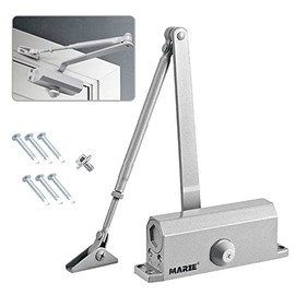 Marie Hold Open Door Closer Applies Regular,Top Jamb Mounting,Adjustable Automatic Size 2 Door Closer for 55-99 lbs Residential and Commercial Light Doors