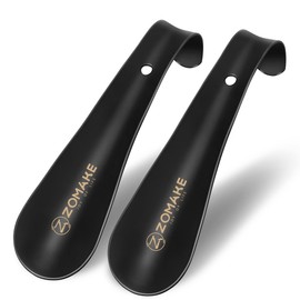 ZOMAKE Metal Shoe Horn,Small Travel Shoehorn for Men Women Kids,2 Pcs Portable Shoe Spoon Helper 5.9''