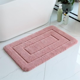 champracer Bathroom Rug, Water-Absorbent Bath Mat, Bathroom Rug, Non-Slip, Soft, Machine Washable, Bath Mat for Shower, Bathtub and Toilet, Grey, 40 x 60 cm (Rubber Pink, 50 x 80 cm)