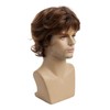 Wigs for Men, Short Curls, Brown Wigs, Synthetic Clothing, Replacement