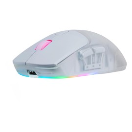 GAME FACTOR MOW700-WH Mouse Gamer Inalambrico Pixart 3395 Iluminacion RGB 2.4 GHz + Bluetooth hasta 26,000 dpi Polling Rate hasta 1000 Hz Incluye 3 Carcasas Color Blanco
