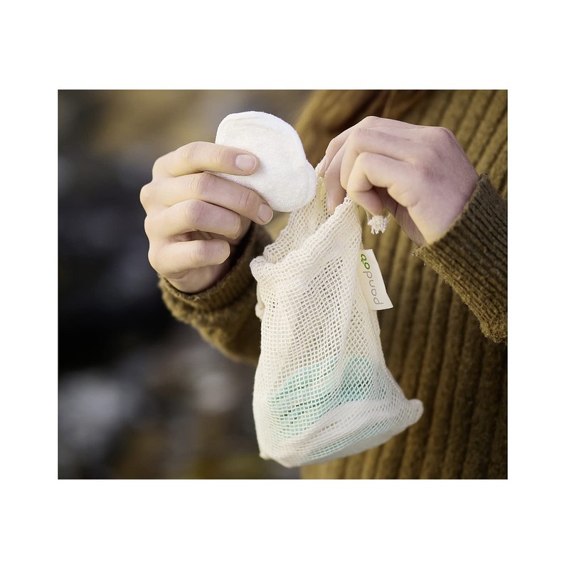 10 Reusable Make-Up Removal Pads Made Of Bamboo And Cotton,