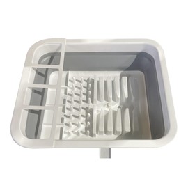 Collapsible Dish Drying Rack – Space-Saving, Durable & Portable, with Sectional Cutlery and Utensil Compartment for Home, Outdoors, and Travel Use