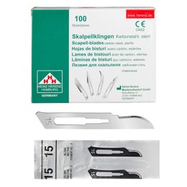 Shehadeh - Pack of 100 Sterile Scalpel Blades Figure 15 for Scalpel Holder No. 3 - Extremely Sharp