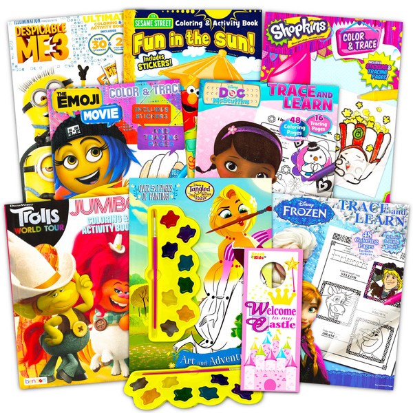 Coloring Books Bulk Assortment for Girls Kids Ages 4-8, Bundle Includes 8 Activity Books with Games, Puzzles, Mazes and Stickers