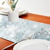 ALAZA Double-Sided Silver Snowflakes Winter Christmas Table Runner 14x108 Inches