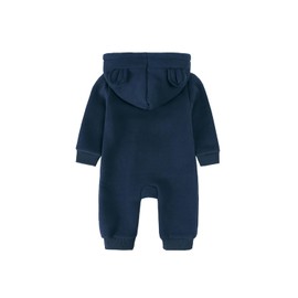 Alunsito Infant Baby Boy Girl Romper Long Sleeve Coverall Bear Ear Hooded Jumpsuit Overalls Fall Winter One Piece Clothes 73 Dark Blue 6-9 Months
