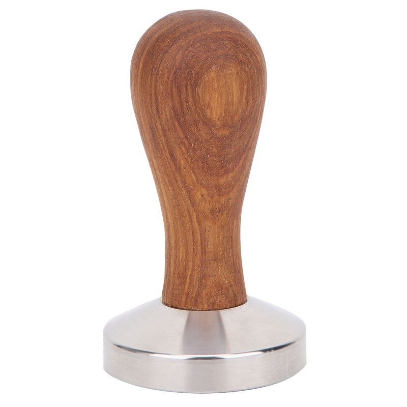 58mm Stainless Steel Coffee Tamper Wooden Handle Powder Pressing Tool
