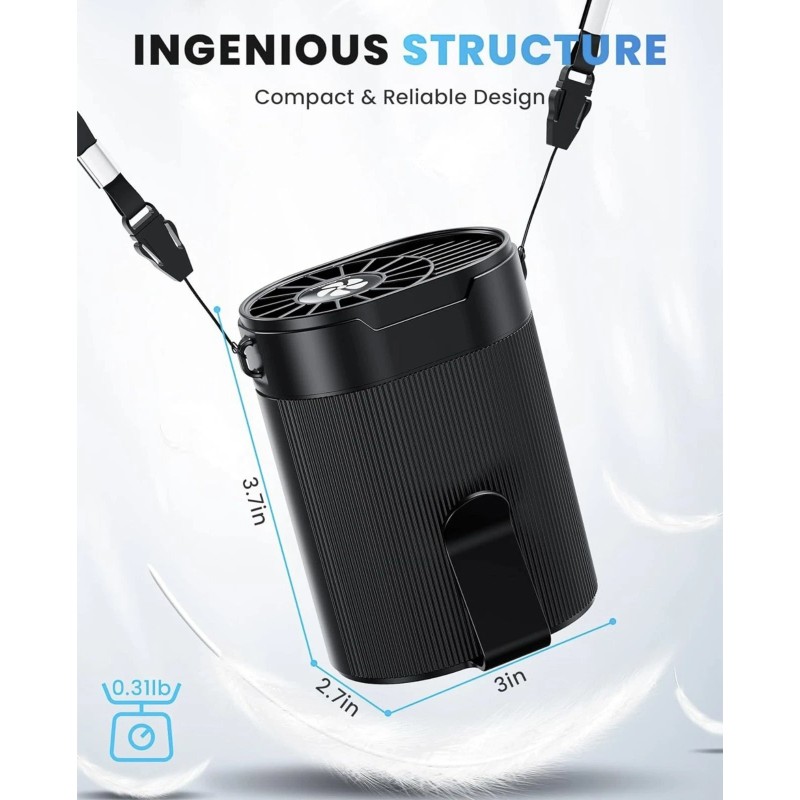 Portable Fan, Personal Rechargeable Mini Waist Fan, 3000 mAh Battery