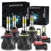 SHENKENUO Combo 9005 9006 H11 LED Headlight Kit Bulbs 6000K