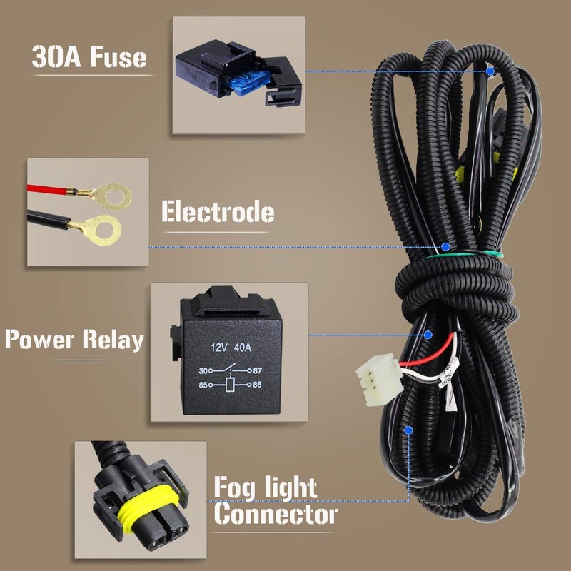 Fog Light Wiring Harness Kit for Honda Acura Nissan Ford