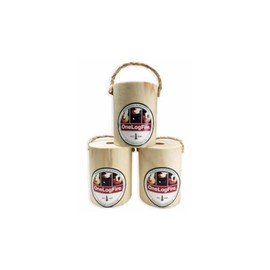One Log Fire Mini - Single Log Campfire, 100% Natural, Easy Light - 1 Hour Burn Time, for Outdoor Firepit, Bonfires, Swedish Fire Log (3 Pack)