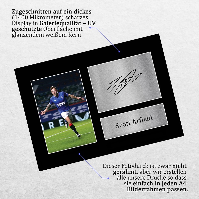 HWC Trading A4 SCOTT ARFIELD RANGERS GIFTS PRINTED AUTOGRAPH PICTURE