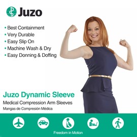 Juzo Dynamic Compression Arm Sleeve 30-40 mmHg | Compression Arm Sleeves for Men/ Women for Severe Lymphedema and Lipo-Lymphedema, Treatment for Swelling in Arms | Beige, Large MAX (IV) Long